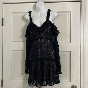 For Love and Lemons Bridget‎ Cold Shoulder Black Mini Dress